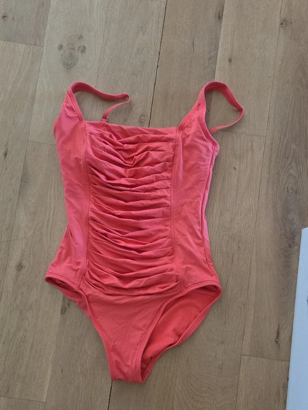Calvin Klein Coral Ruched One-Piece Swimsuit